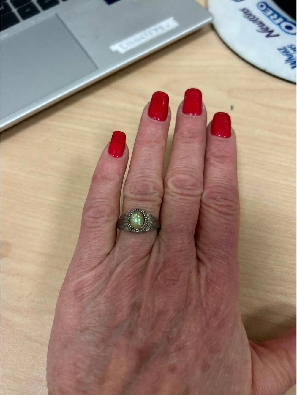 Sterling Ring with Faux Opal